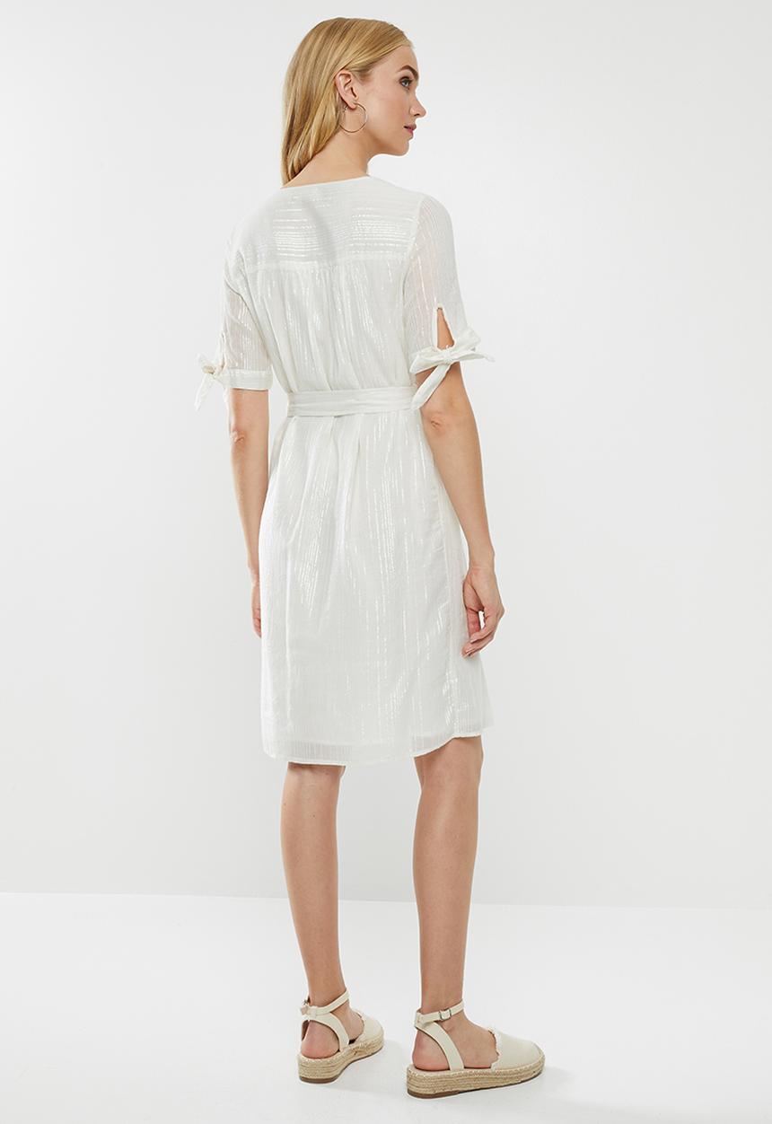 Vero Moda - Lena v-neck dress - cream