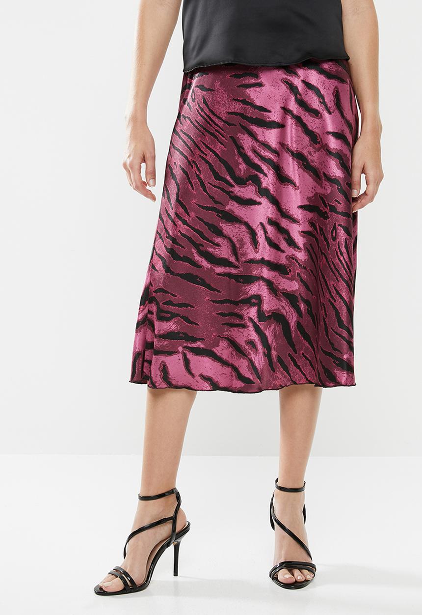 Vero Moda - Christine satin skirt - purple & black 
