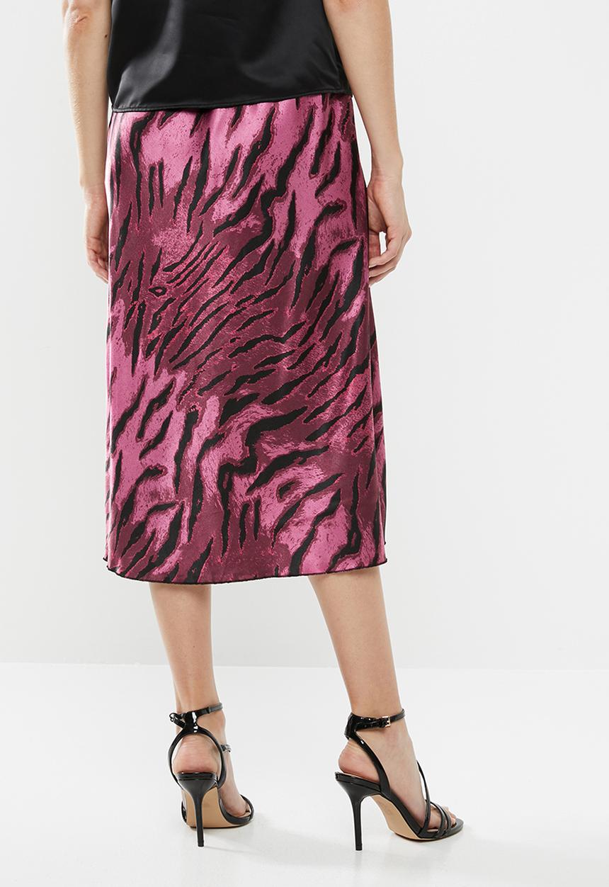 Vero Moda - Christine satin skirt - purple & black 