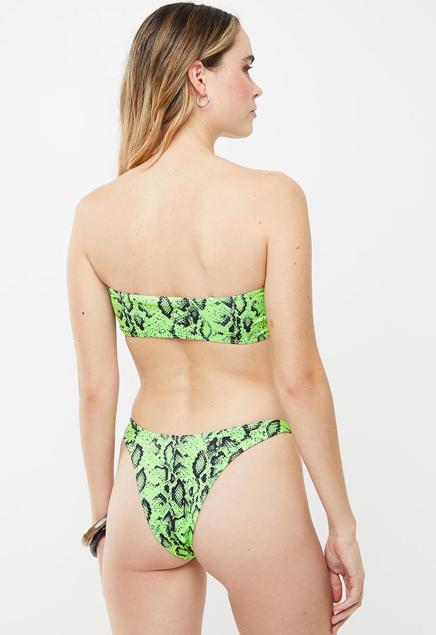 STYLE REPUBLIC - Snake bikini set - green & black 