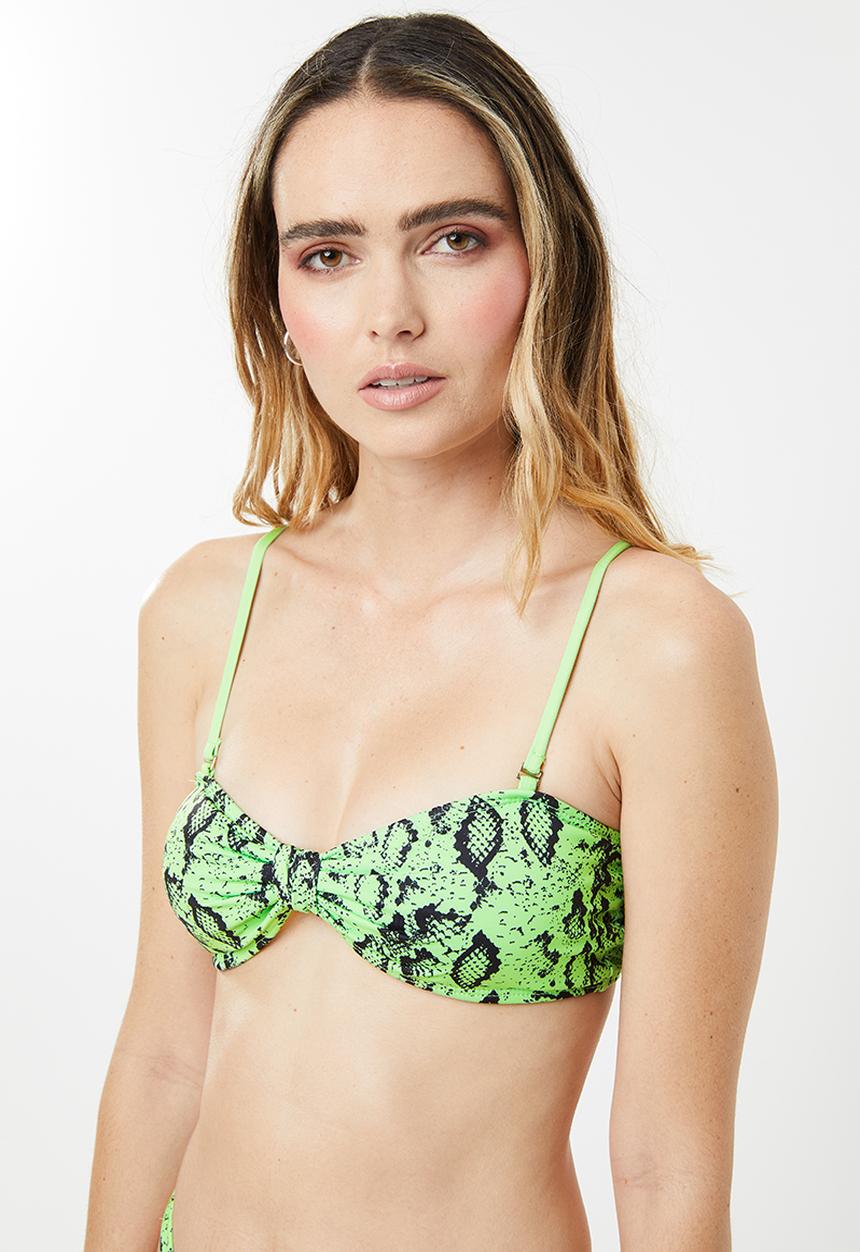 STYLE REPUBLIC - Snake bikini set - green & black 