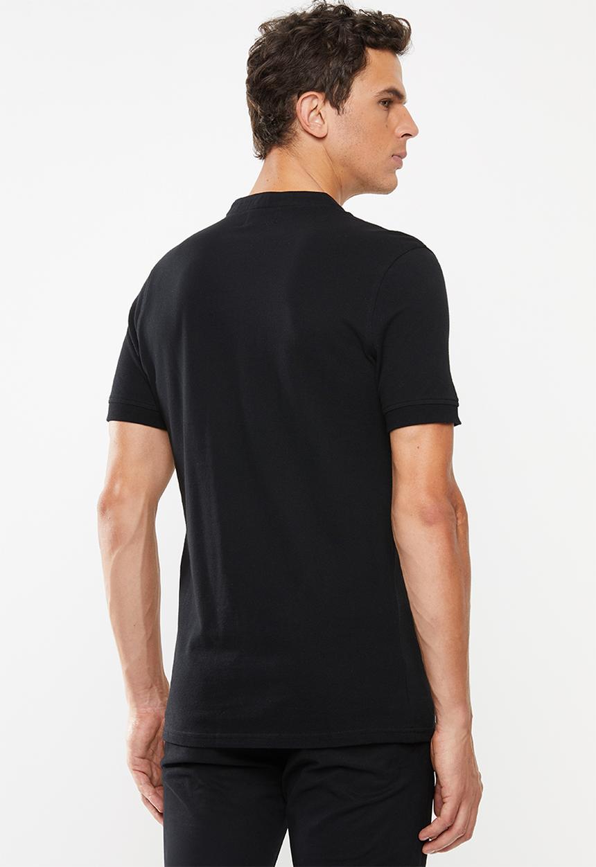Superbalist - Siya slim pique mandarin golfer - black