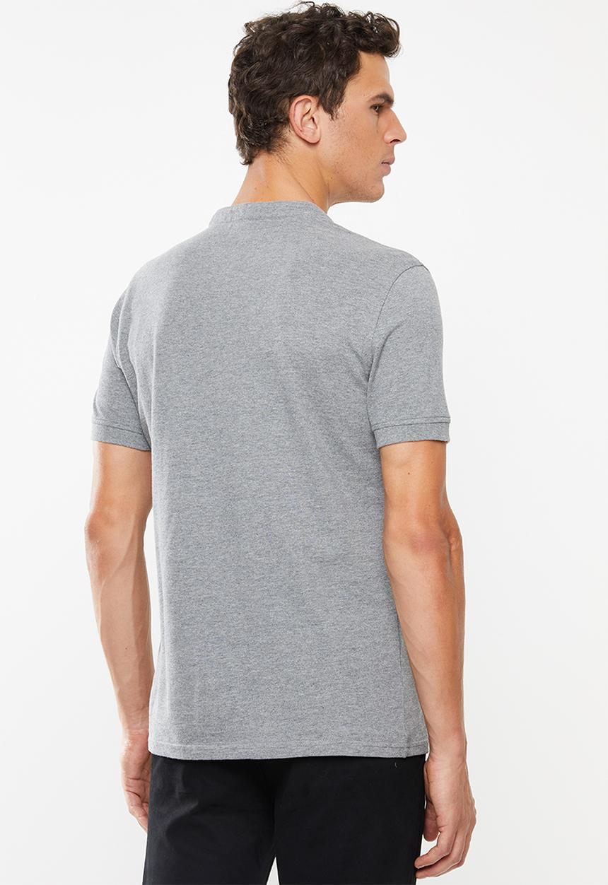 Superbalist - Pique slim fit mandarin golfer - grey