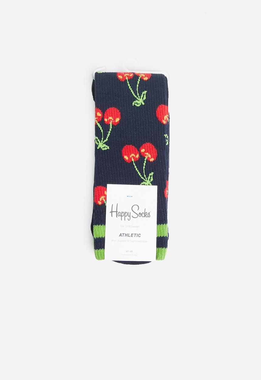 Happy Socks - Athletic cherry sock - navy