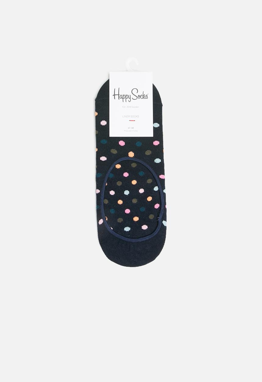 Happy Socks - Dot liner sock - black
