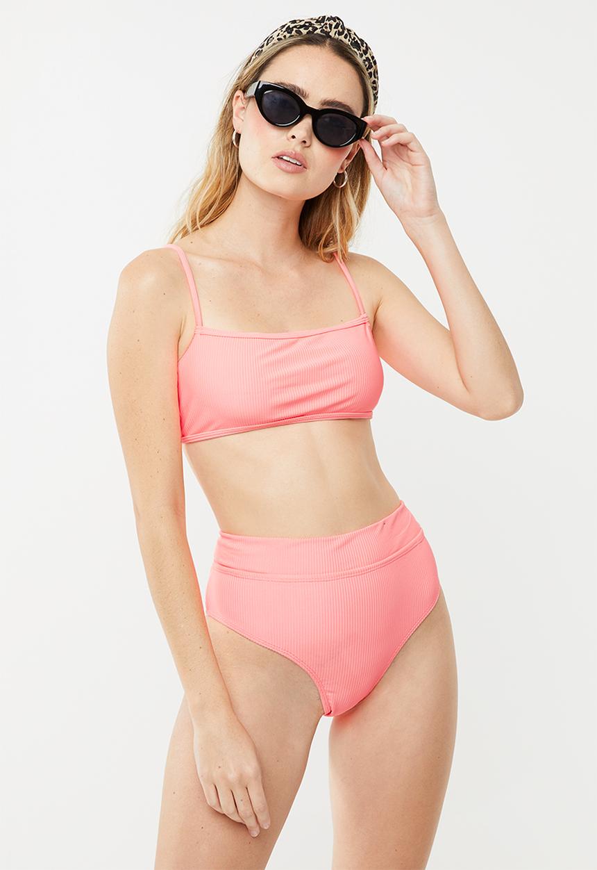 Cotton On - Backless tube bikini top - fizz rib 