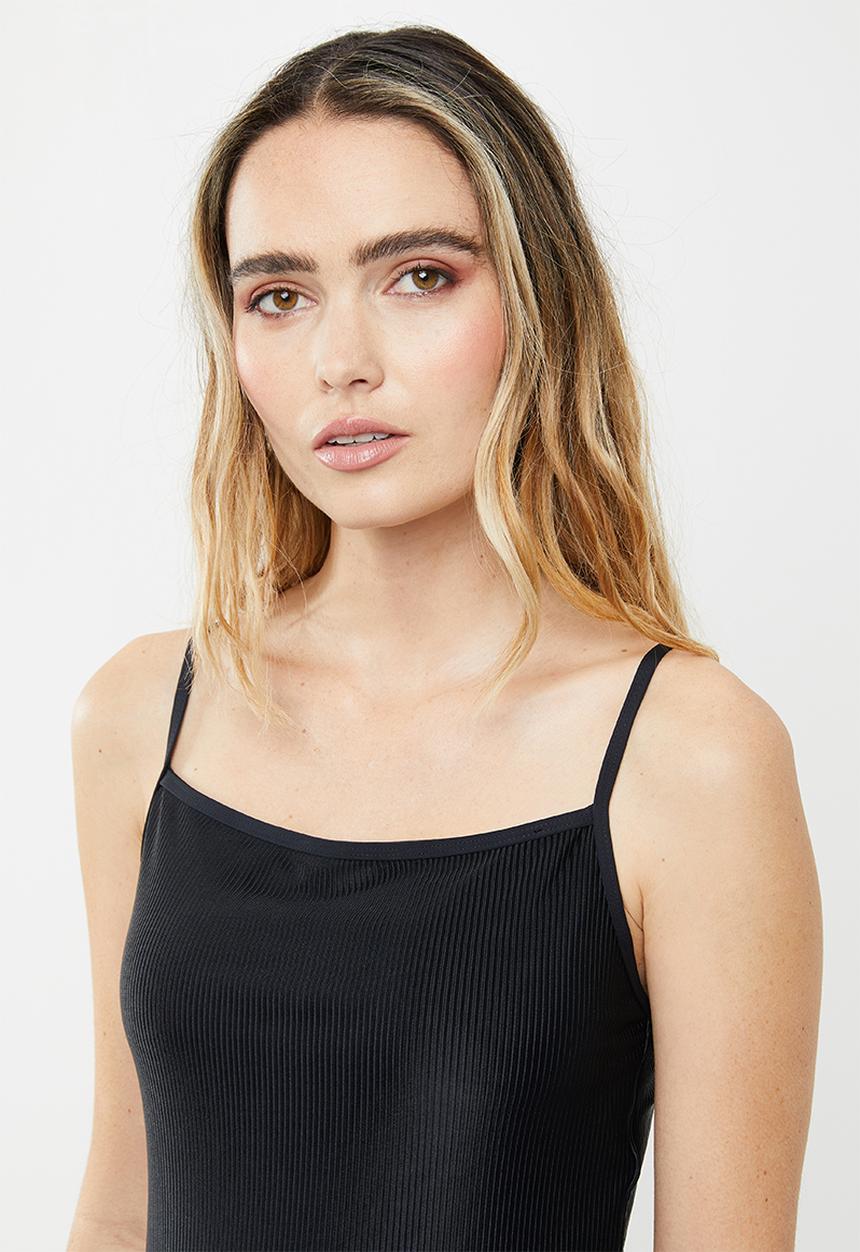 Cotton On - Refined strap tankini swim top  - black