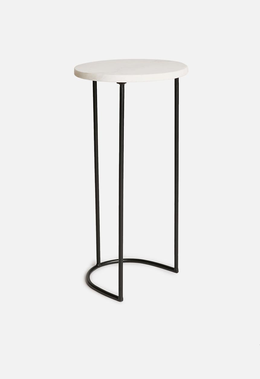 Sixth Floor - Dacian marble table - white & black