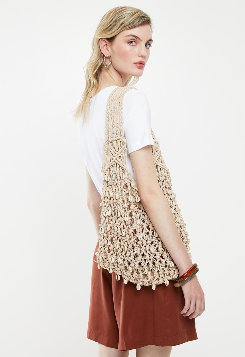 MANGO - Seashell net bag - neutral