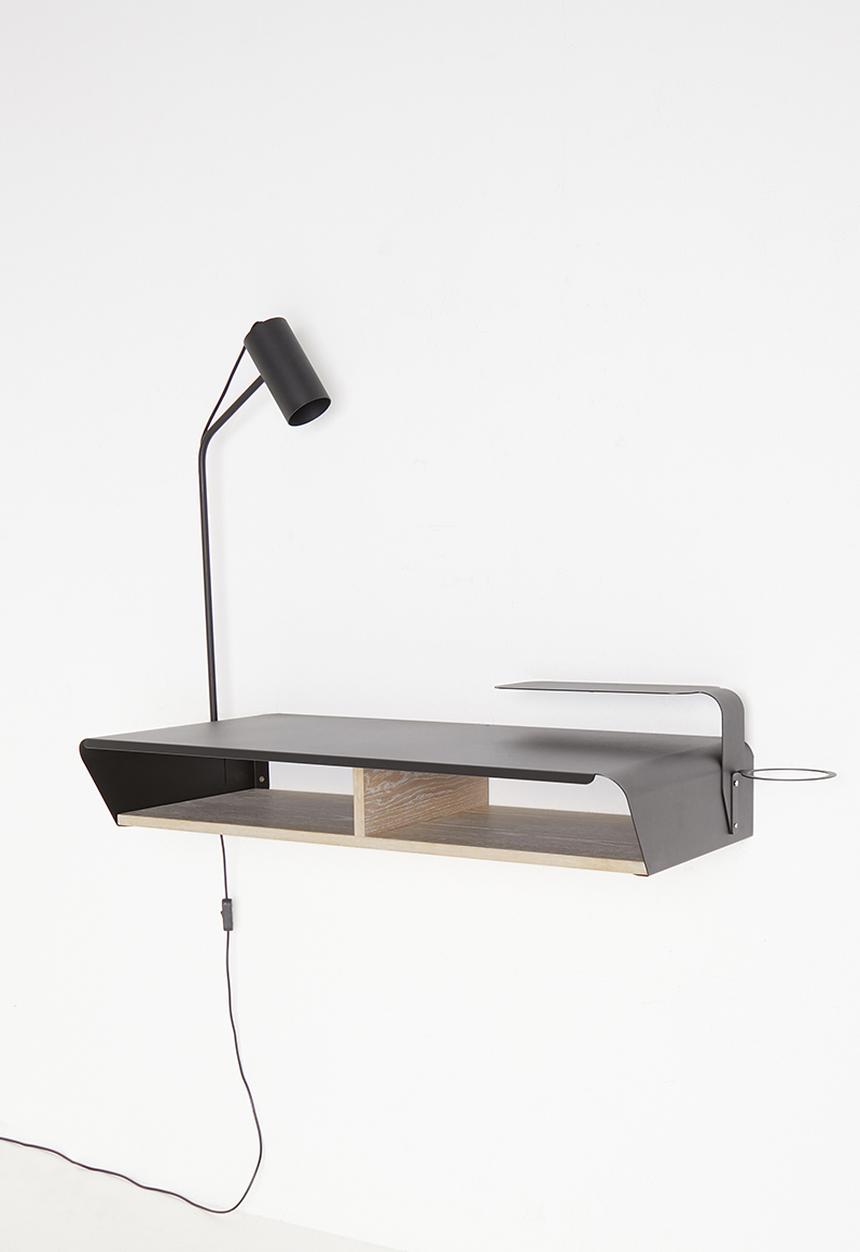 Emerging Creatives - Stockholm floating work desk with add-ons - black