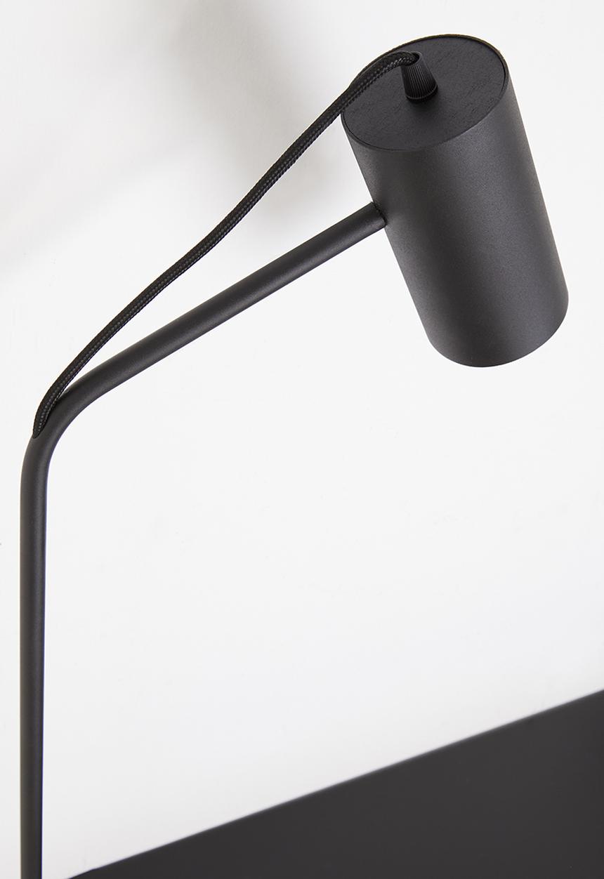 Stockholm floating work desk with add-ons - black