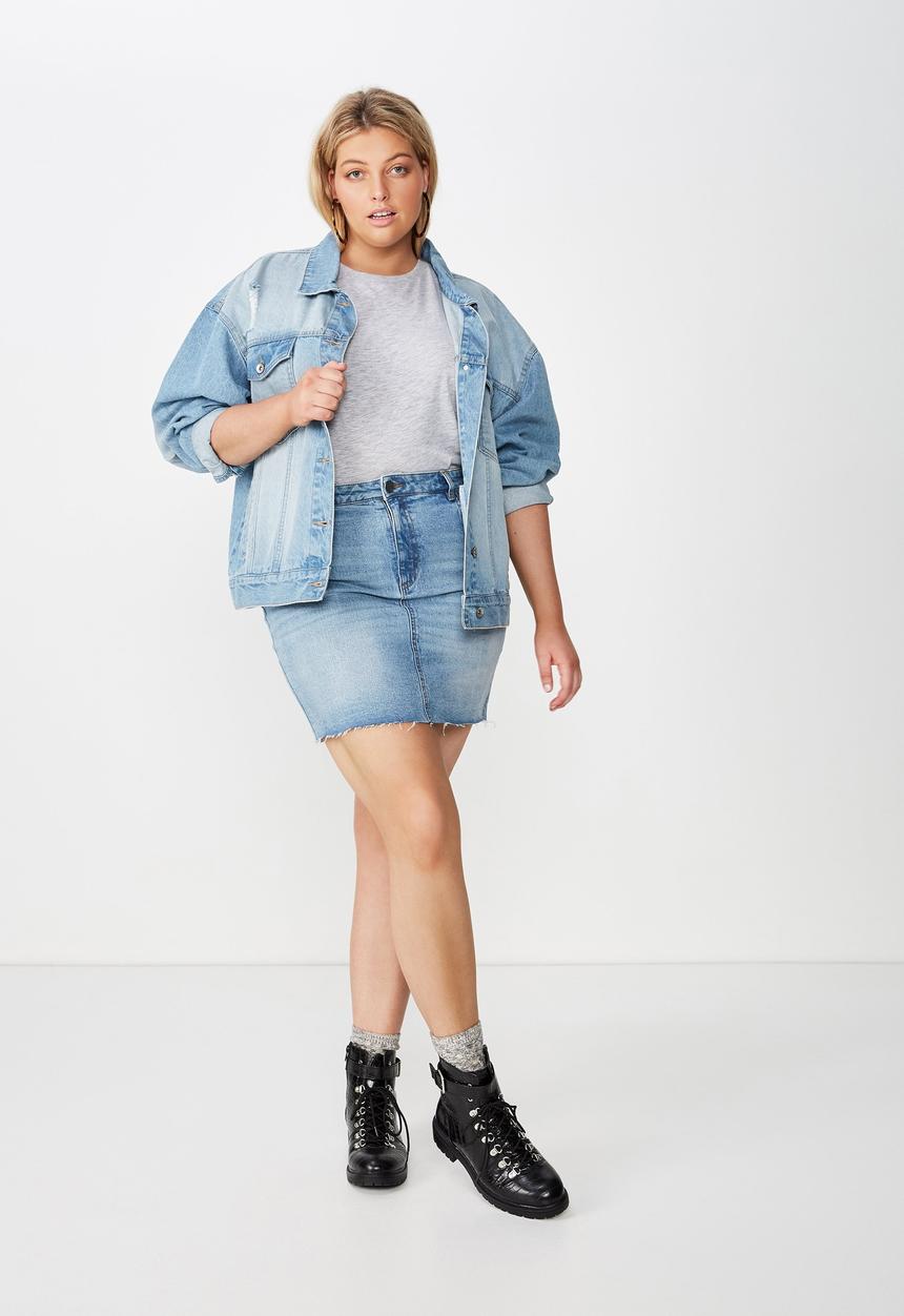 Cotton On - Curve denim skirt  - blue