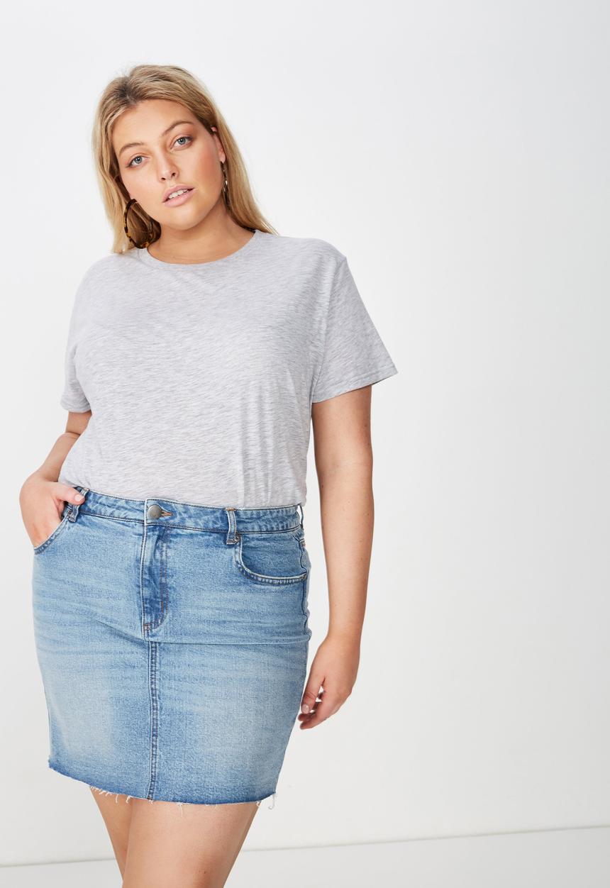 Cotton On - Curve denim skirt  - blue