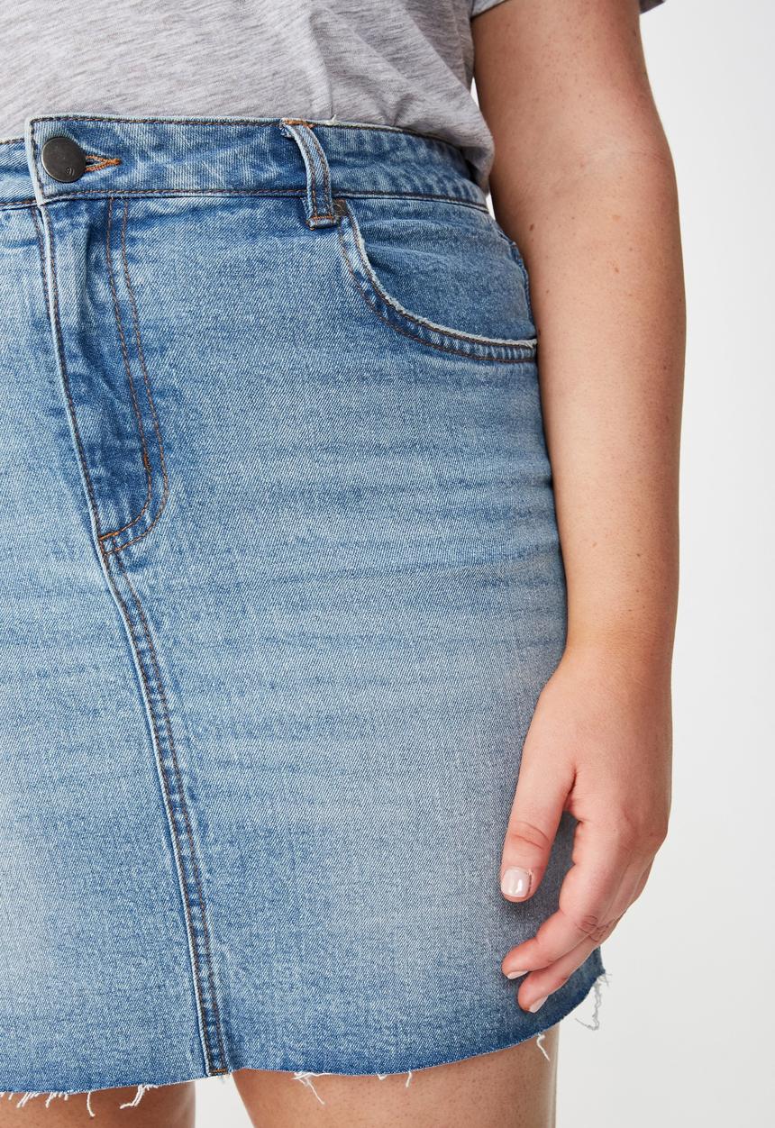 Cotton On - Curve denim skirt  - blue