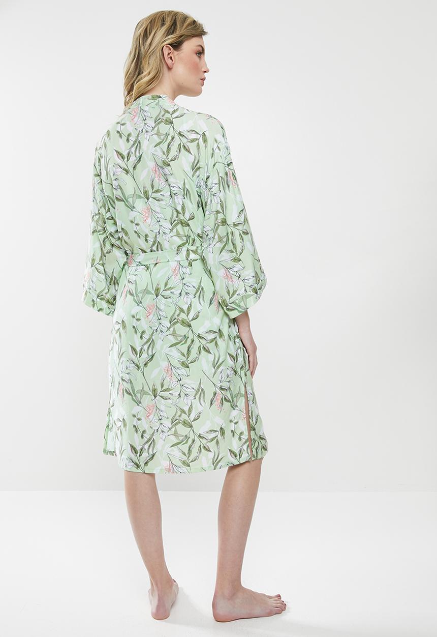 Superbalist - Printed floral robe - green