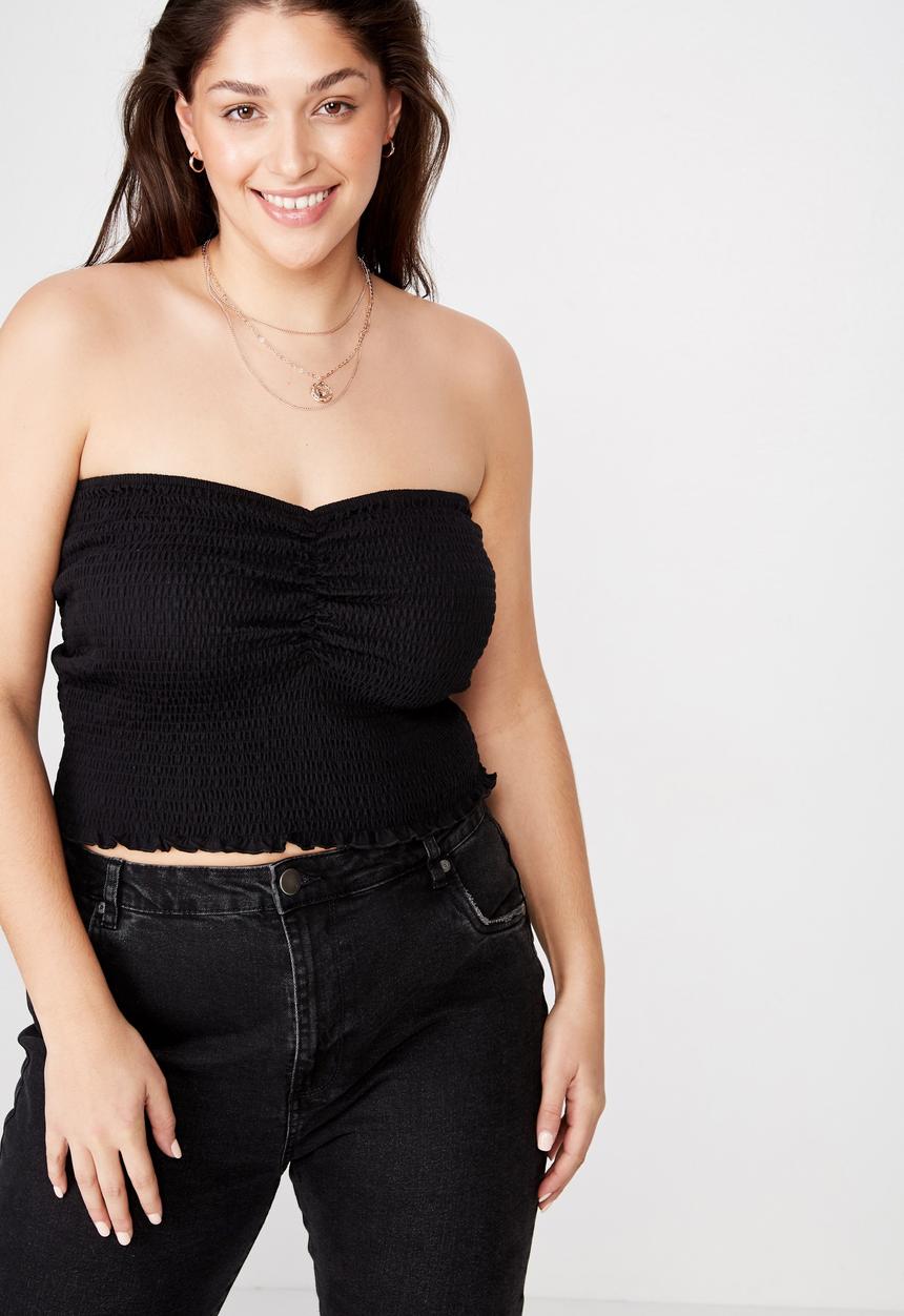 Cotton On - Curve rachel rouched tube  - black
