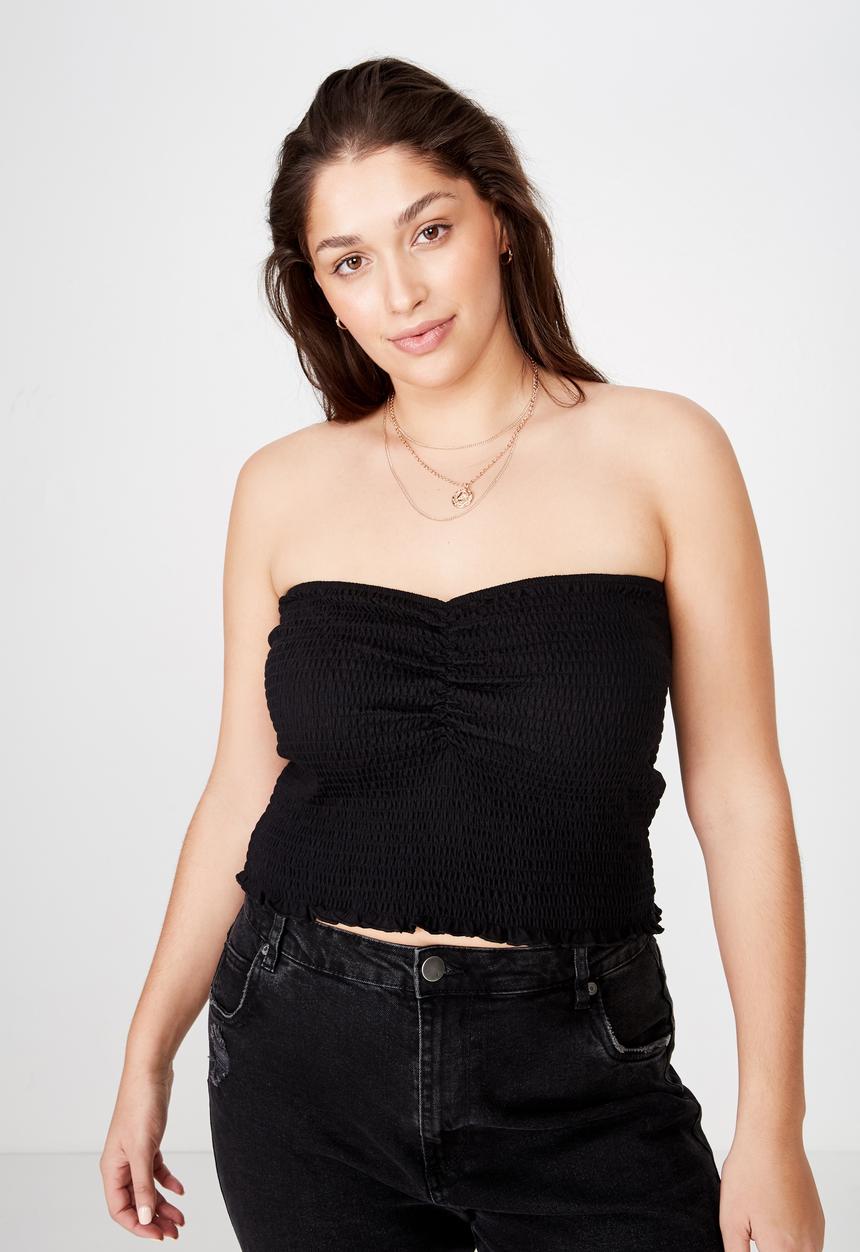 Cotton On - Curve rachel rouched tube  - black