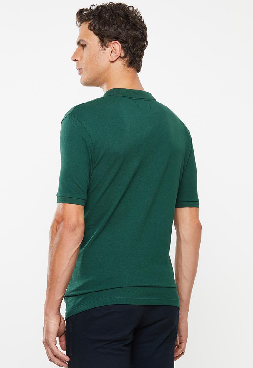 Superbalist - Pique slim fit 2 pack golfer tee - grey & green