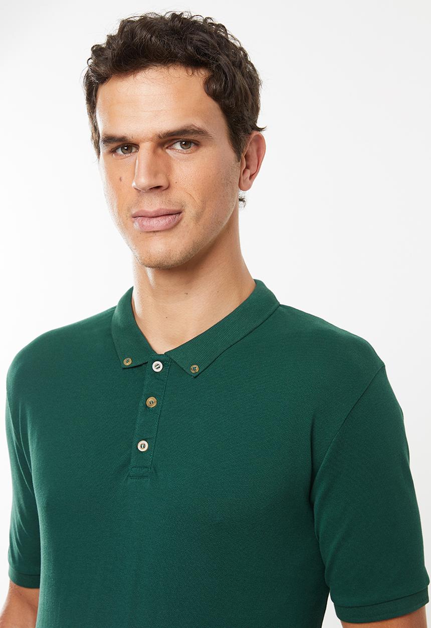 Superbalist - Pique slim fit 2 pack golfer tee - grey & green