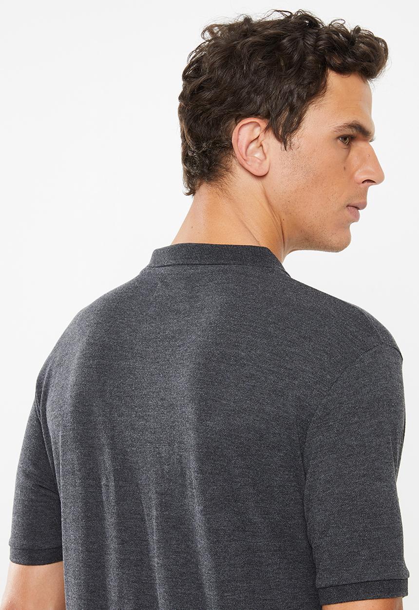 Superbalist - Pique slim fit 2 pack golfer tee - grey & green