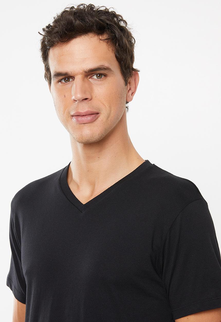 Superbalist - Plain V-neck 2 pack tees - black