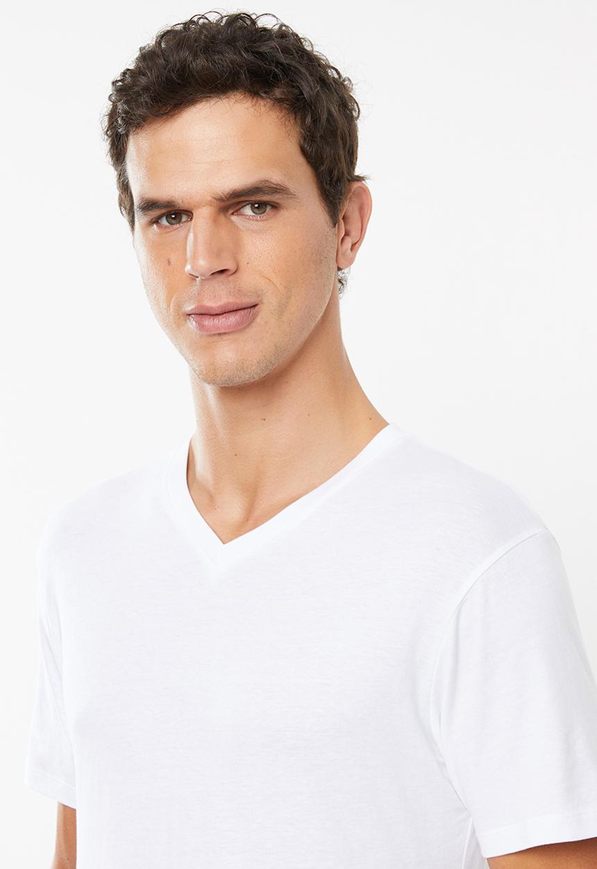 Superbalist - Plain v-neck 2 pack tees - white