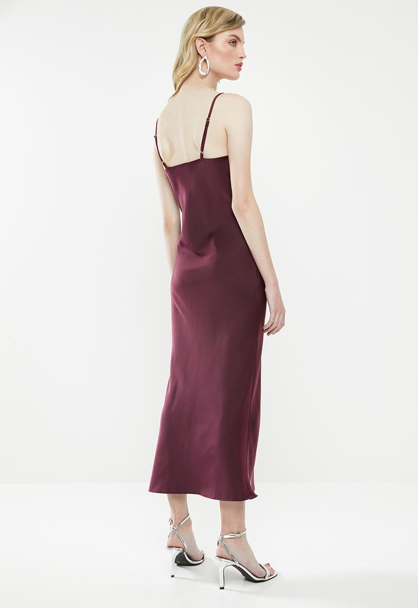Superbalist - Cowl slip dress - burgundy