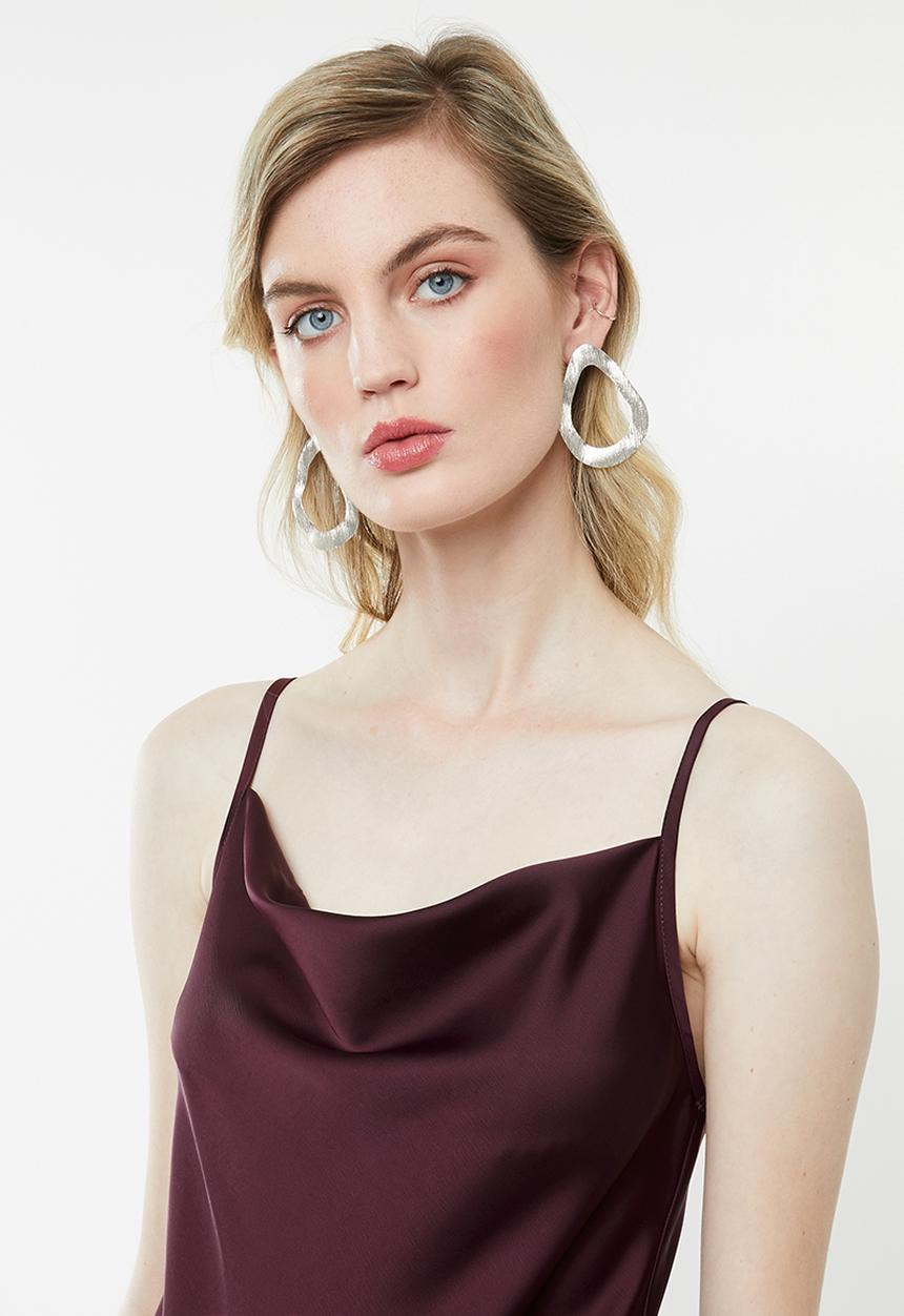 Superbalist - Cowl slip dress - burgundy