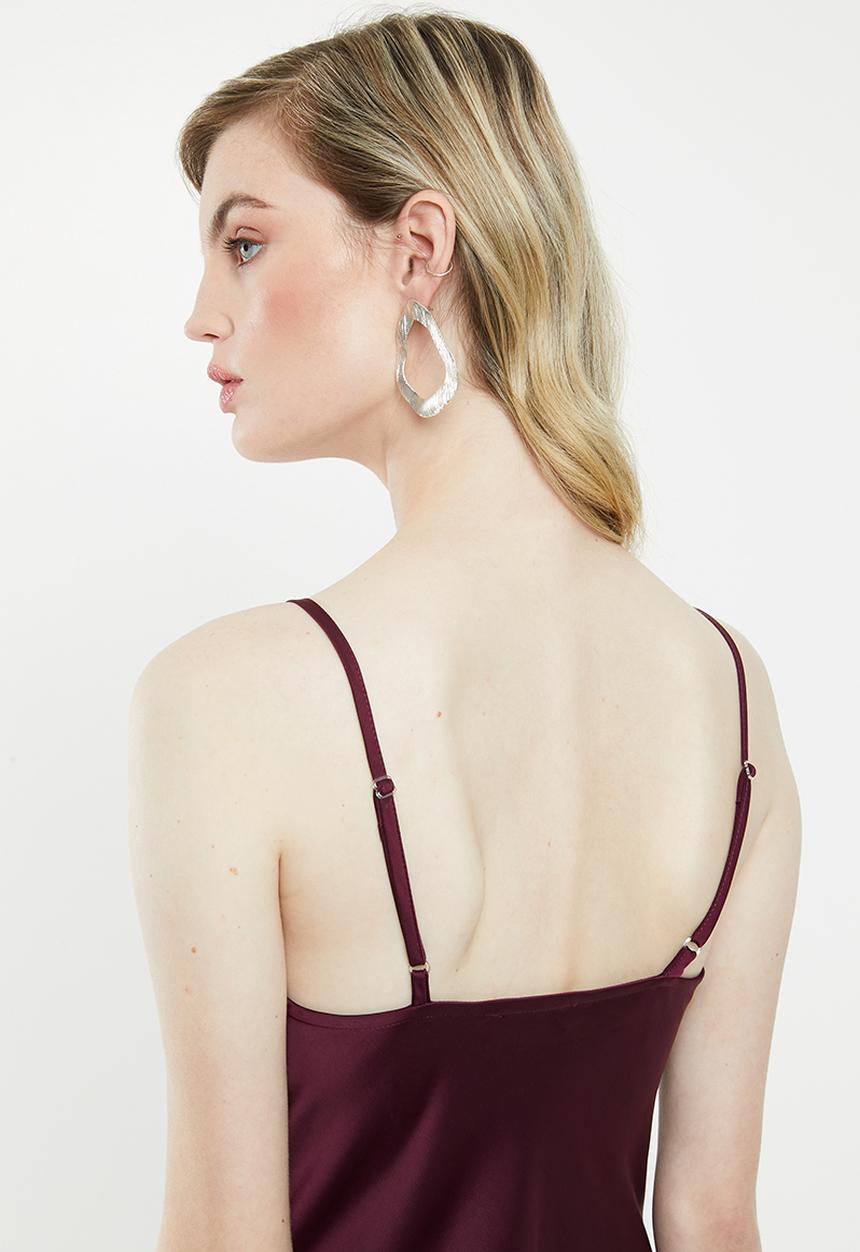 Superbalist - Cowl slip dress - burgundy