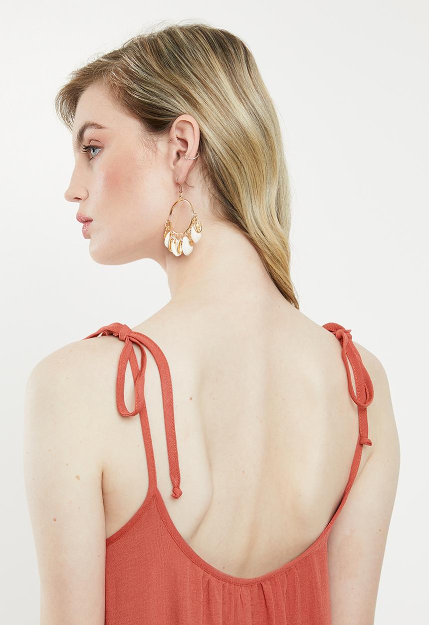 Superbalist - Strappy volume maxi dress - rust