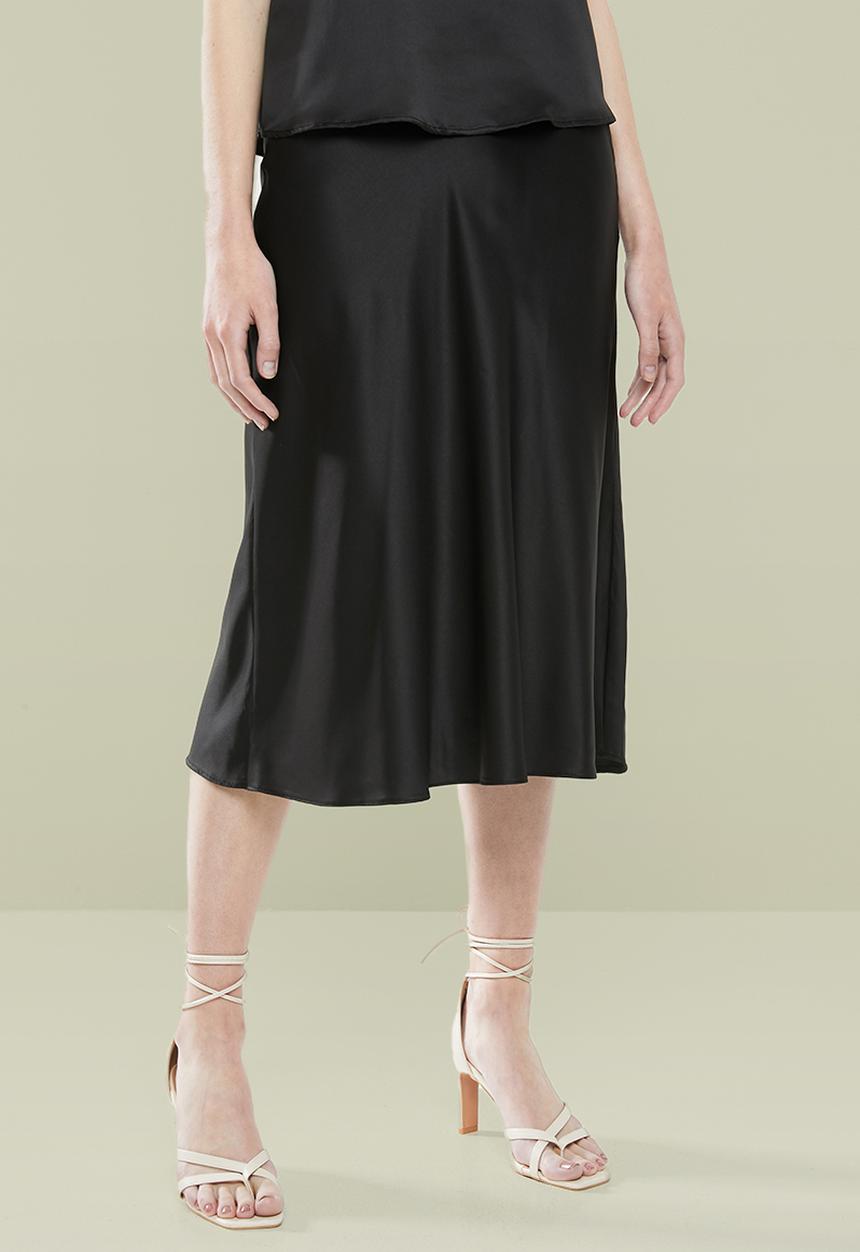 Superbalist - Midi slip skirt - black
