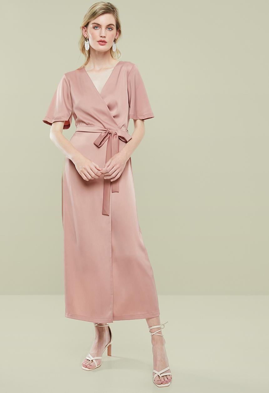 Superbalist - Wrap over kimono dress - pink