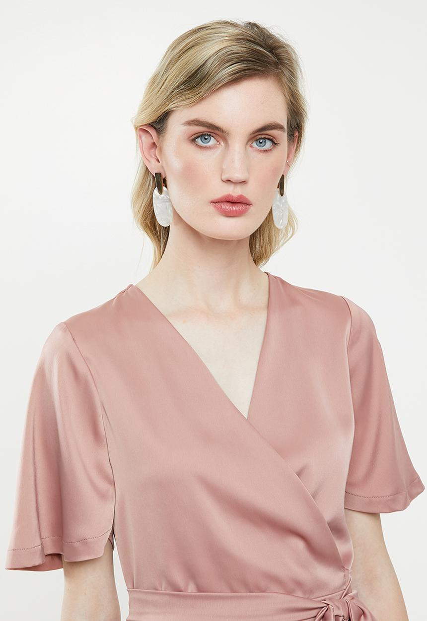 Superbalist - Wrap over kimono dress - pink