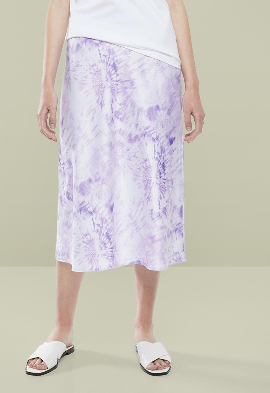 Superbalist - Tie dye midi skirt - purple & white 