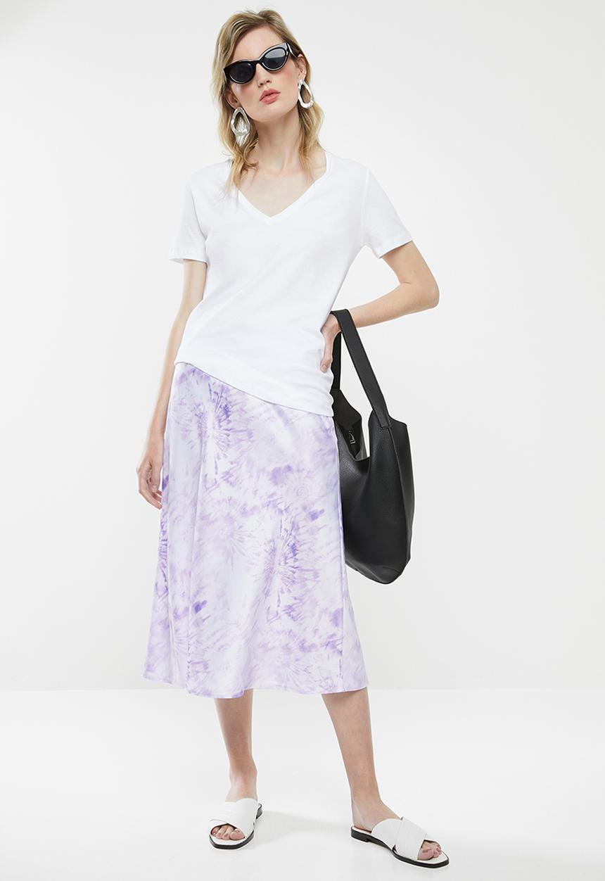 Superbalist - Tie dye midi skirt - purple & white 