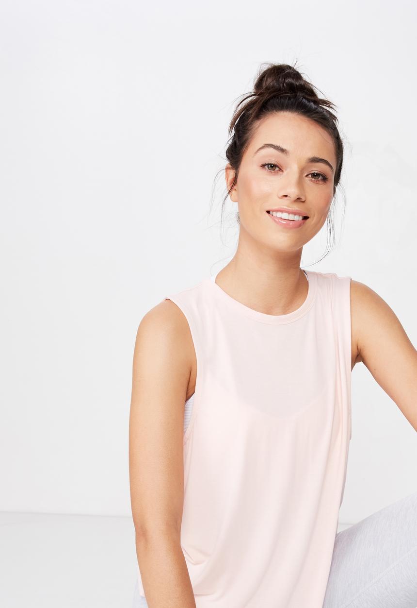Cotton On - Open twist back tank top - peach