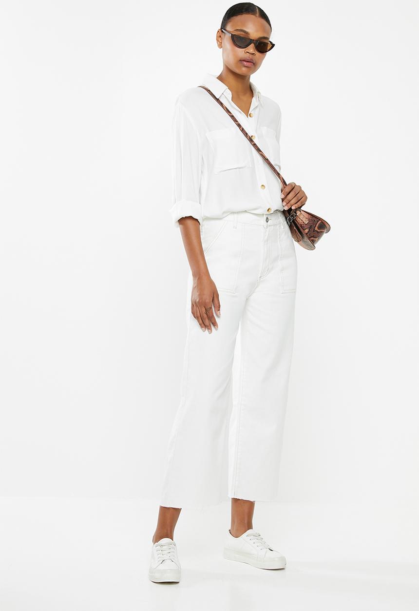 Cotton On - Wide leg jeans - cream