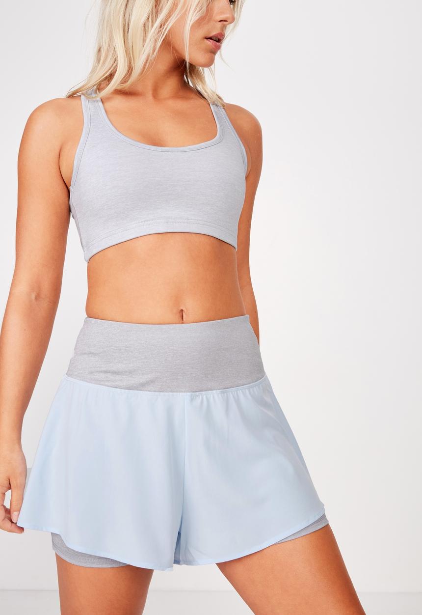 Cotton On - Highwaist running short - blue & grey 