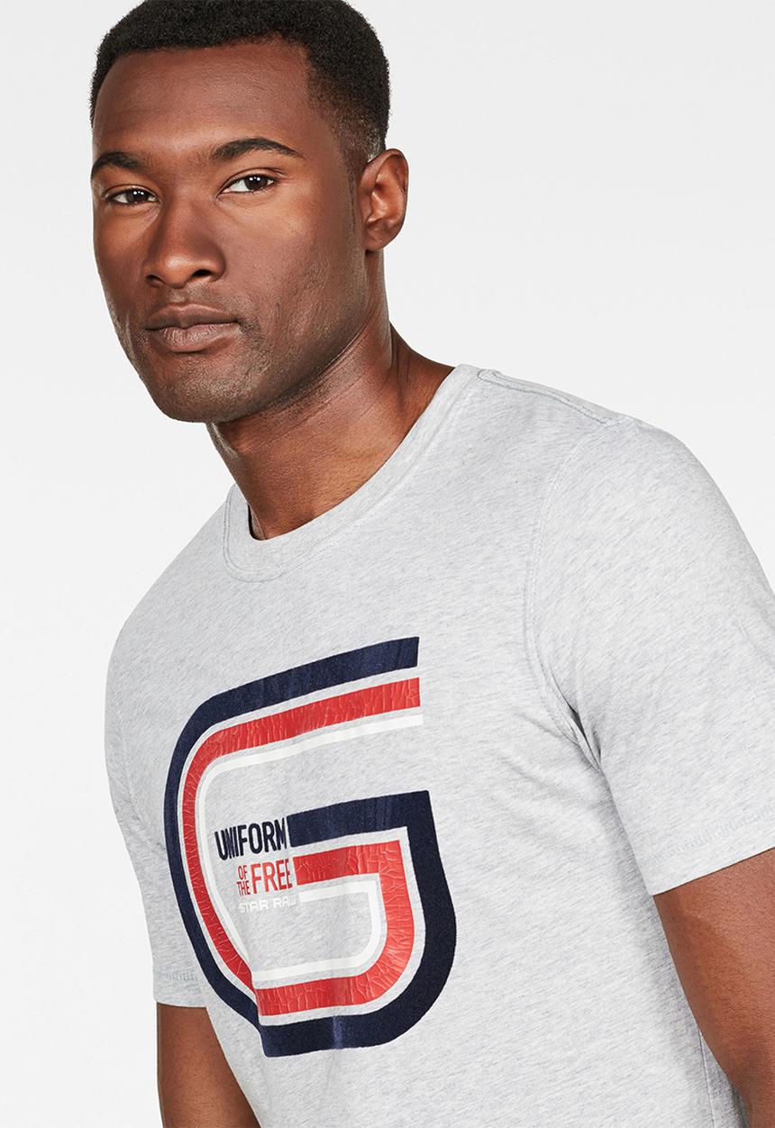 G-STAR - Graphic 6 slim short sleeve tee - grey