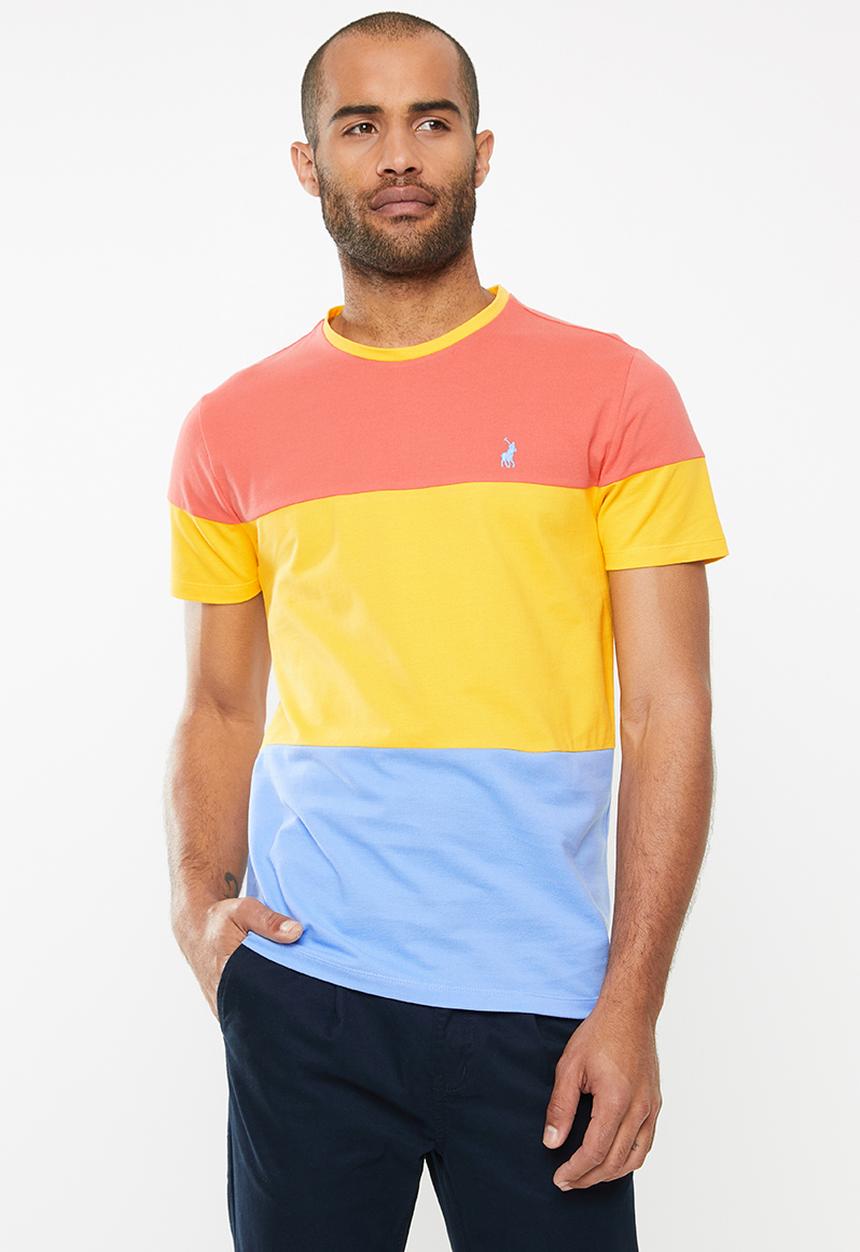 POLO - Liam cut & sew pique short sleeve crew neck - multi 