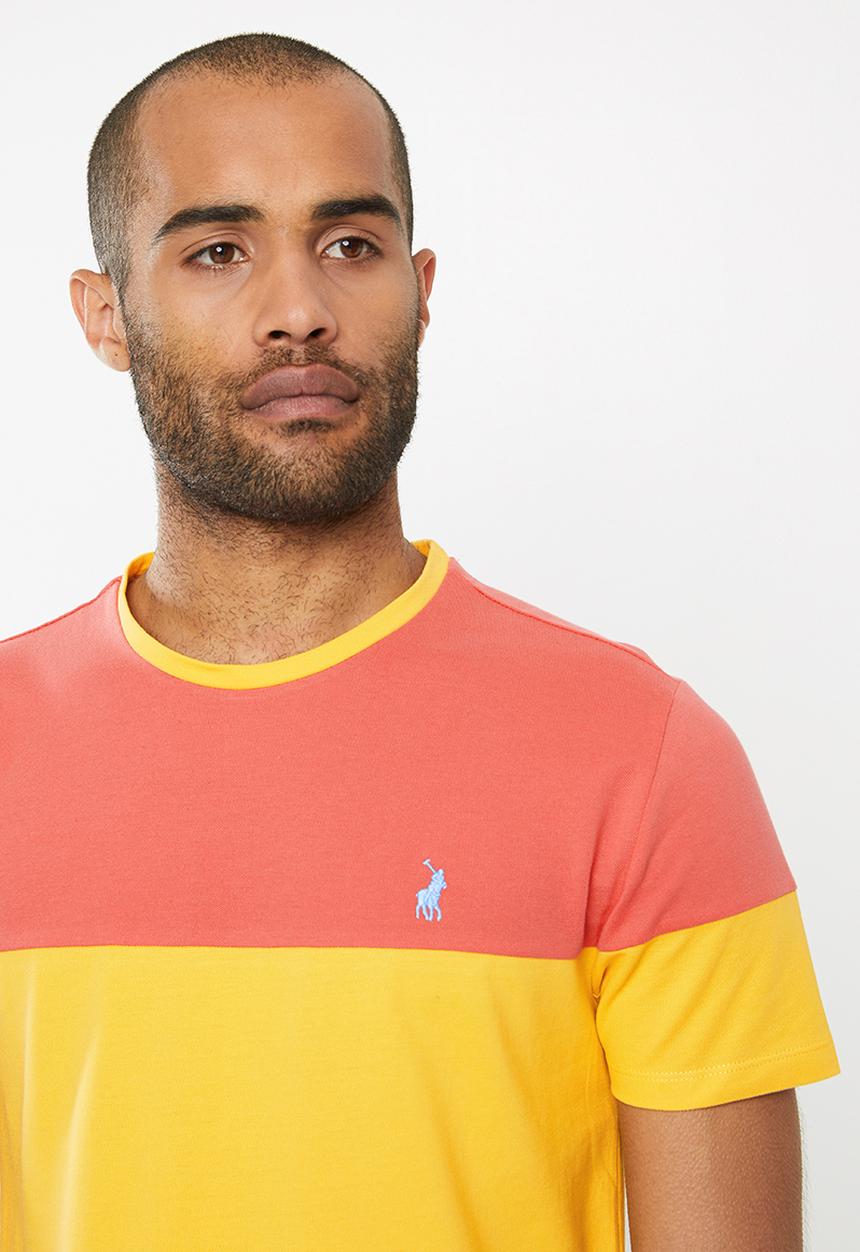 POLO - Liam cut & sew pique short sleeve crew neck - multi 