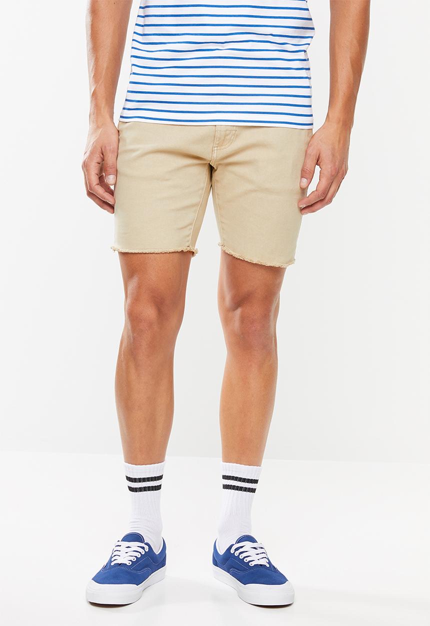 Cotton On - Raw hem chino short - neutral