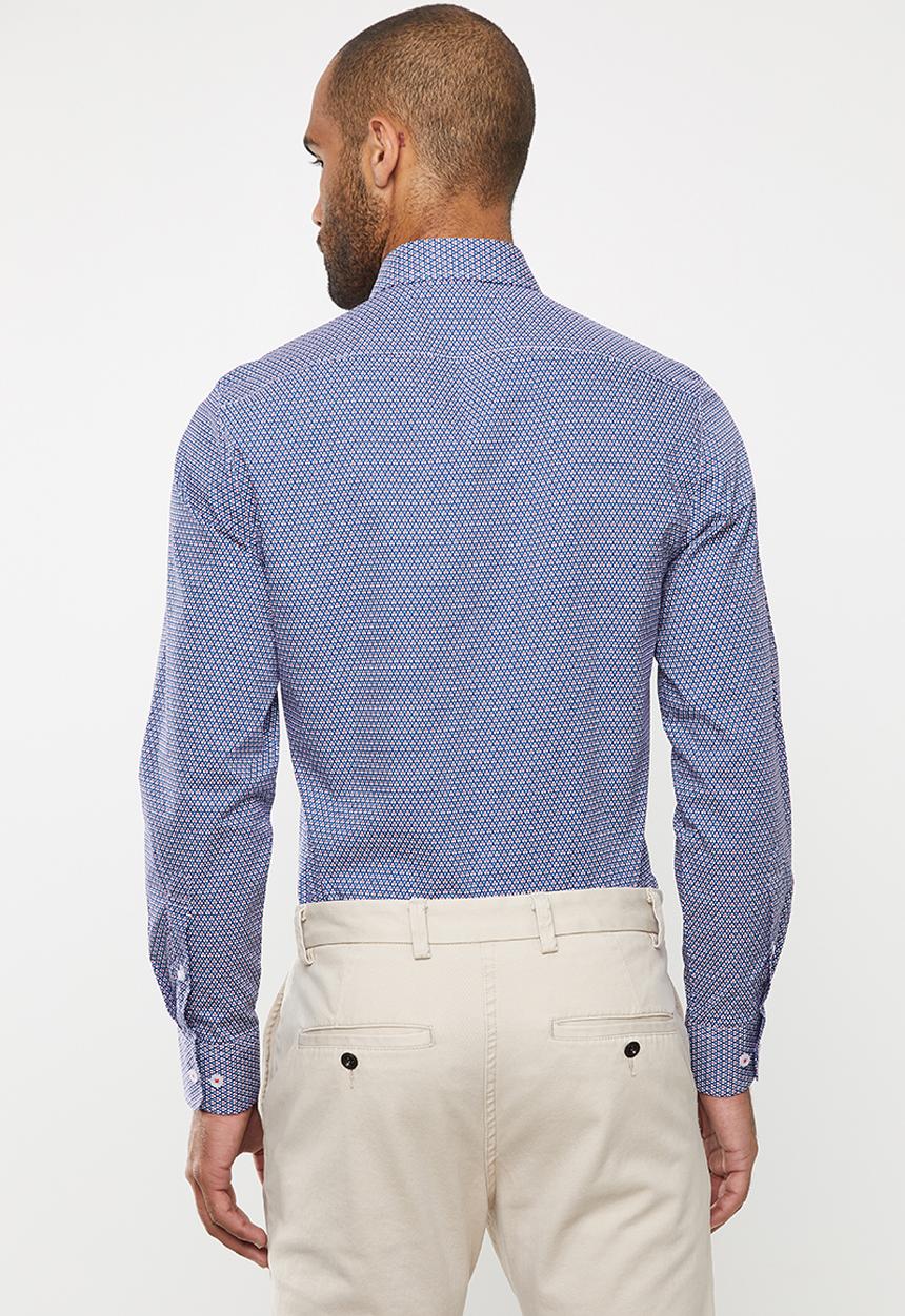 POLO - Justin geometric print signature long sleeve shirt - multi 