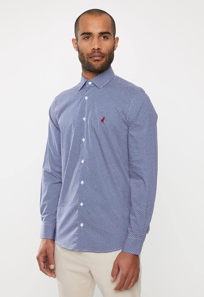 POLO - Justin geometric print signature long sleeve shirt - multi 