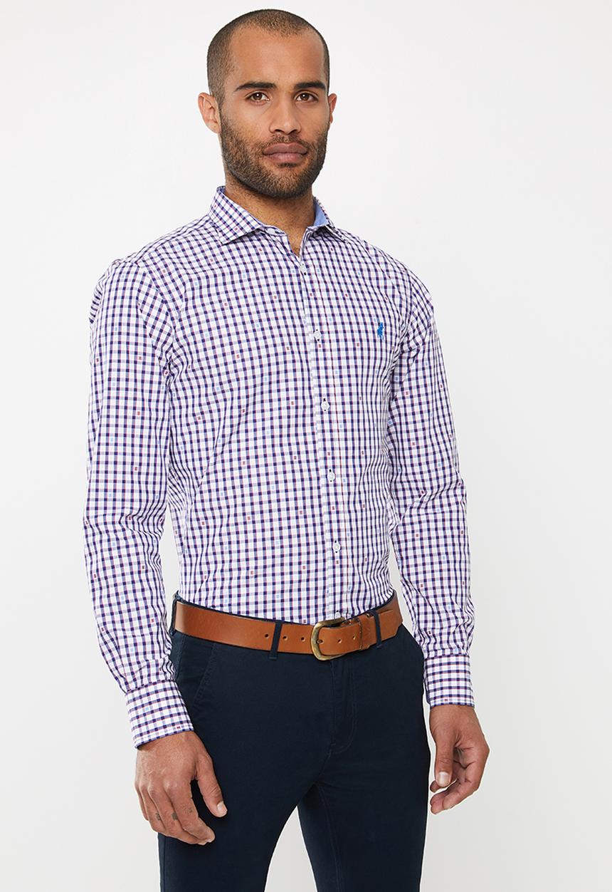 POLO - Cole check dobby signature long sleeve shirt - multi