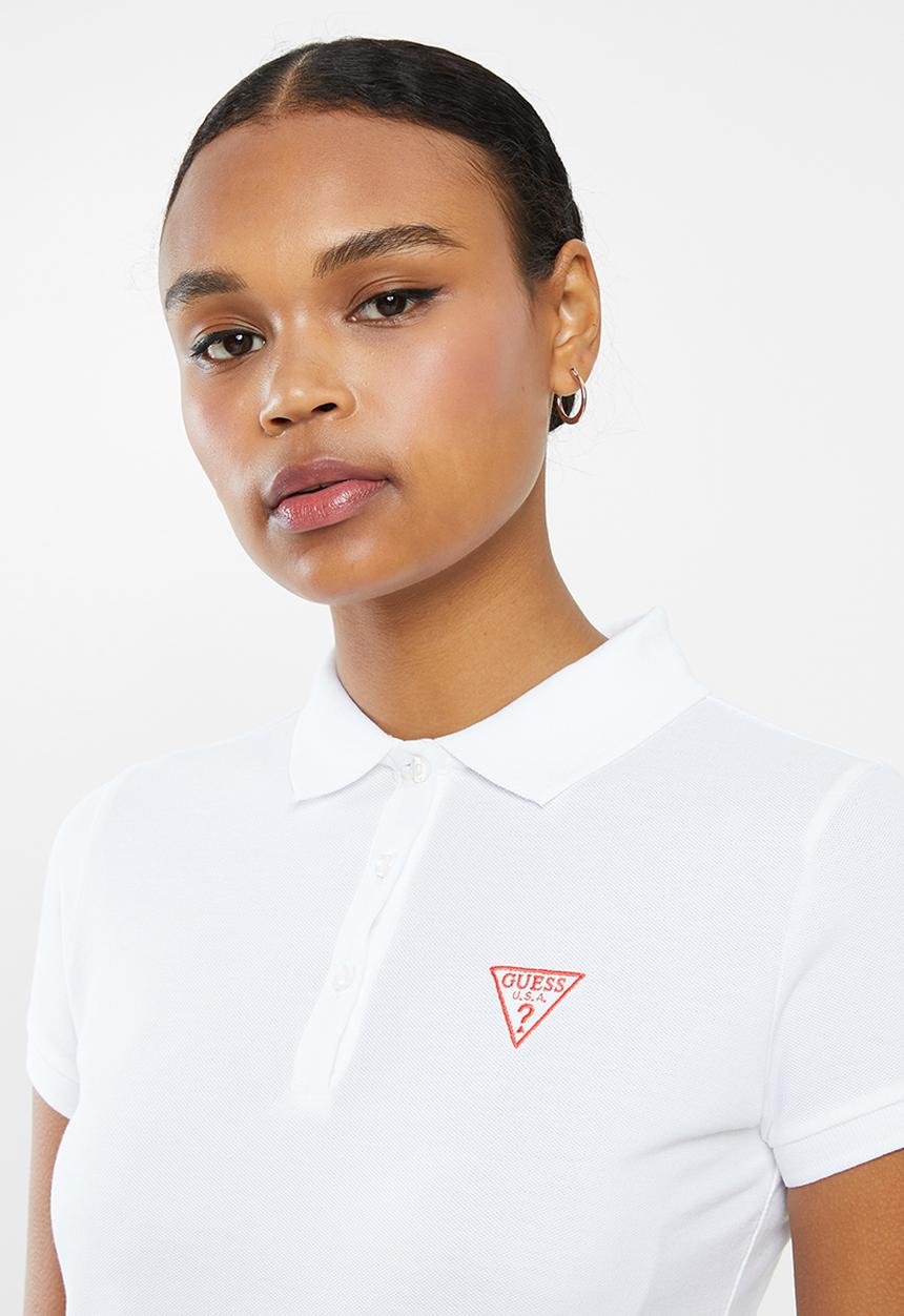 GUESS - Short sleeve classic guess polo tee - white