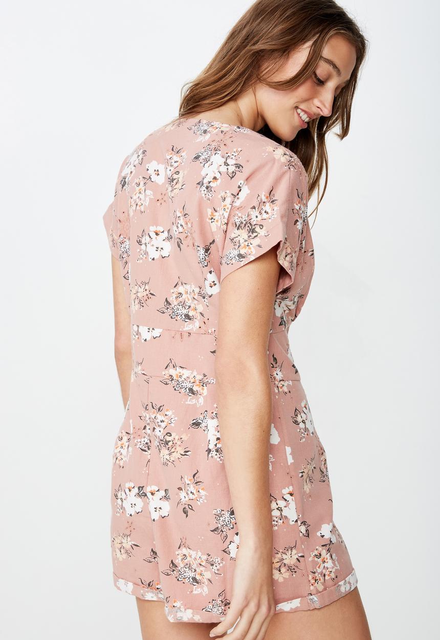 Cotton On - Woven dusk broiderie playsuit  - multi 