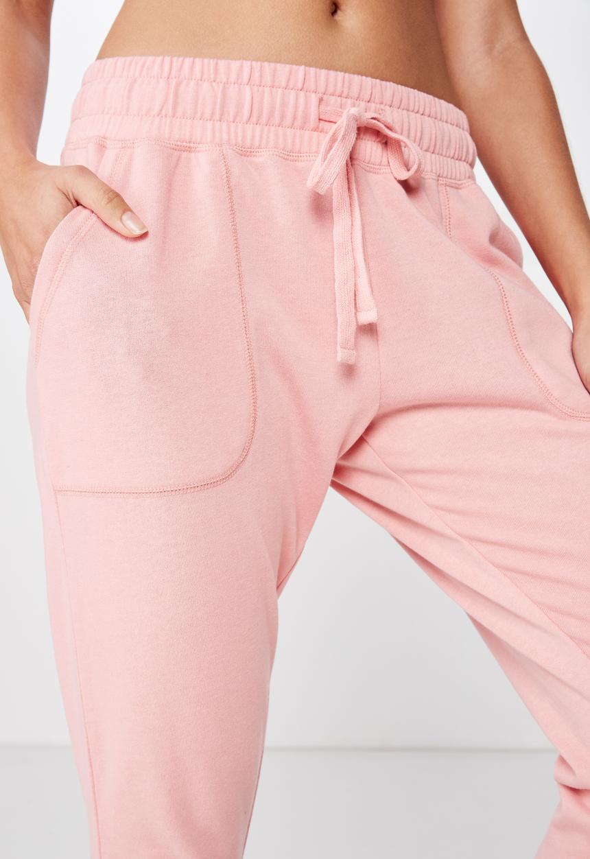 Cotton On - Cropped gym track pants - pink