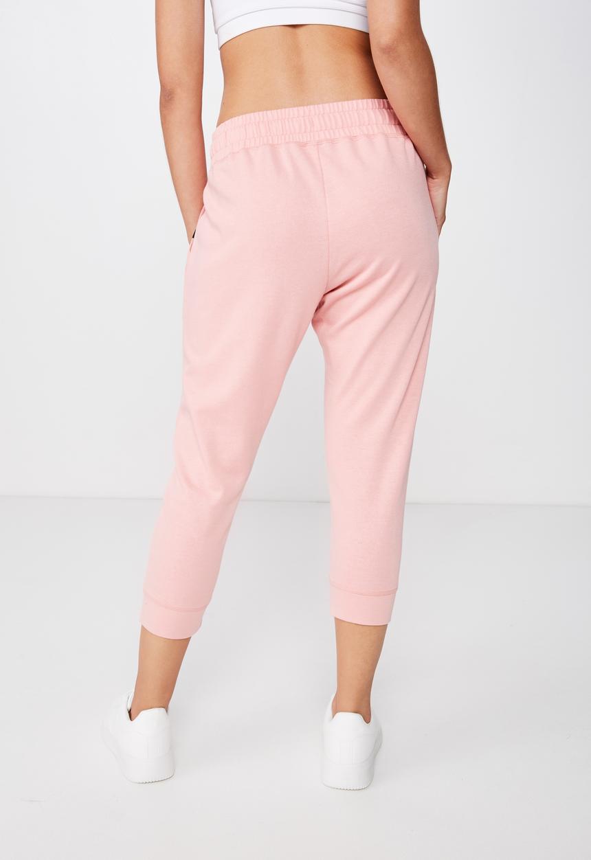 Cotton On - Cropped gym track pants - pink