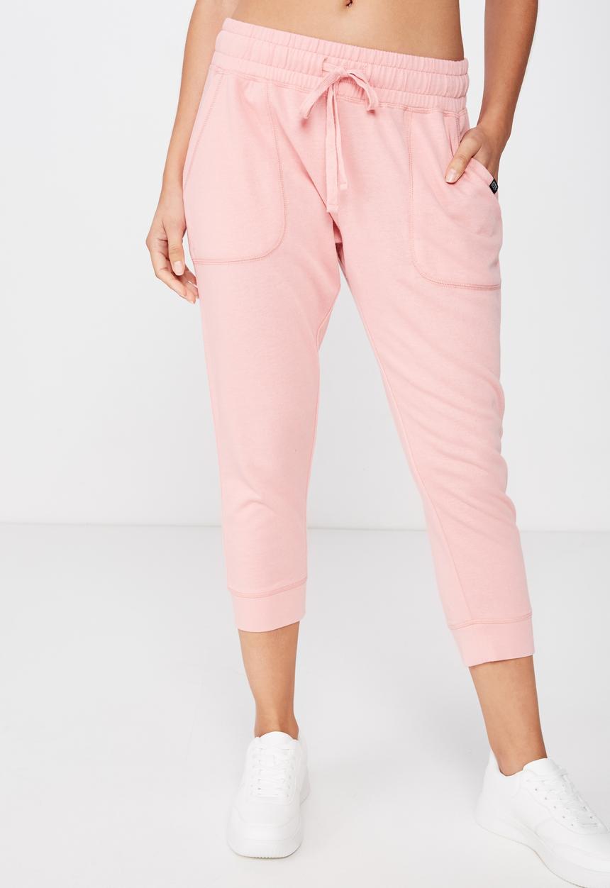 Cotton On - Cropped gym track pants - pink